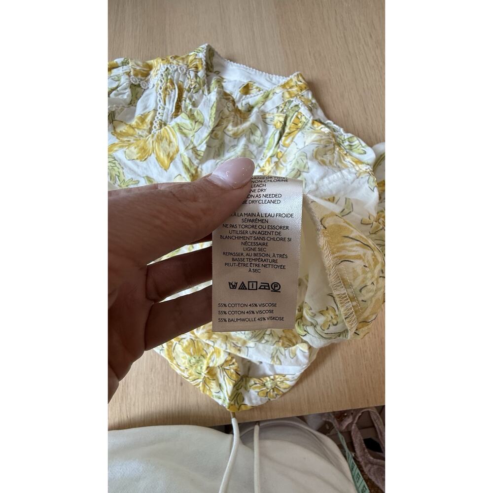 Anthropologie Floral Romantic Ruffle Pintuck Blouse Top Size Medium 3039 - Picture 12 of 14